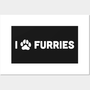 I Love Furries | Cute Paw Print Posters and Art